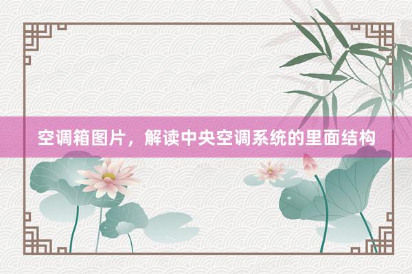空调箱图片，解读中央空调系统的里面结构