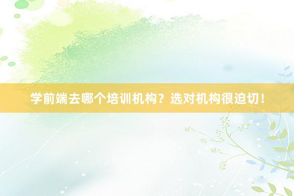 学前端去哪个培训机构？选对机构很迫切！
